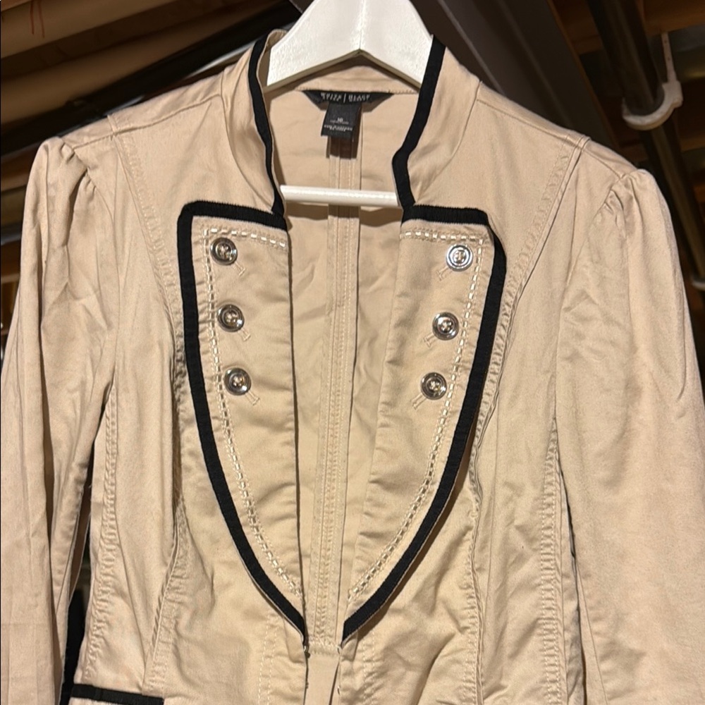 Stylish Tan Military Jacket WHBM